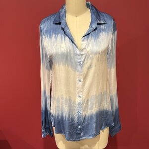 Bella DahlLong Sleeve Button Down-Mykonos Stripe-NWT